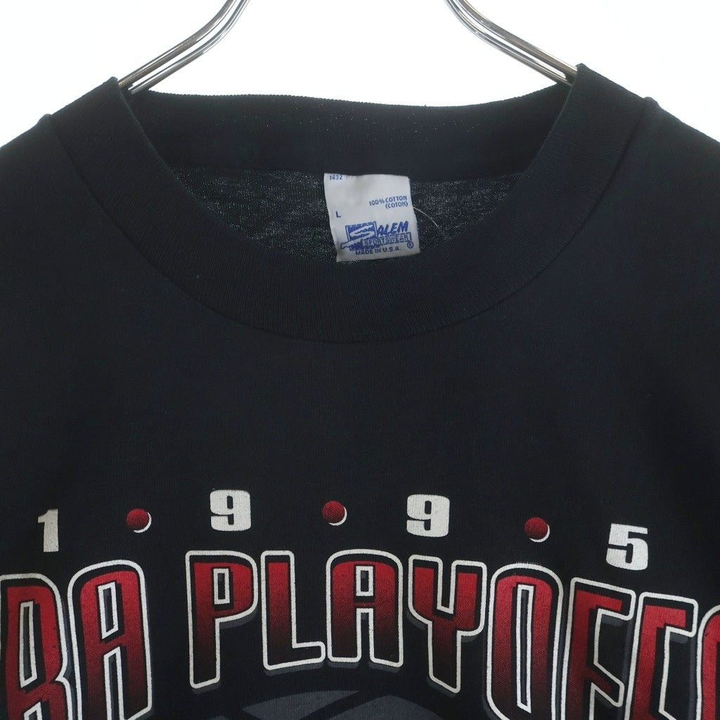 VINTAGE(ヴィンテージ) 90s CHICAGO BULLS NBA PLAYOFFS フロントプリント 半袖Tシャツ カットソー ブラック