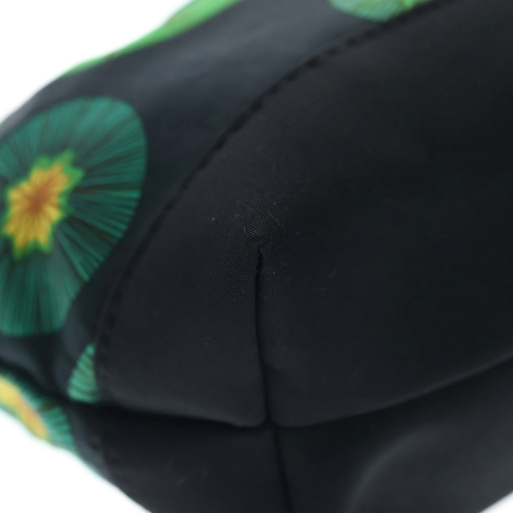 VERSACE(ヴェルサーチ) 90s Celestial Sun/Moon セレスティアル サン/ムーン プリント ナイロンポーチ ブラック/グリーン レディース