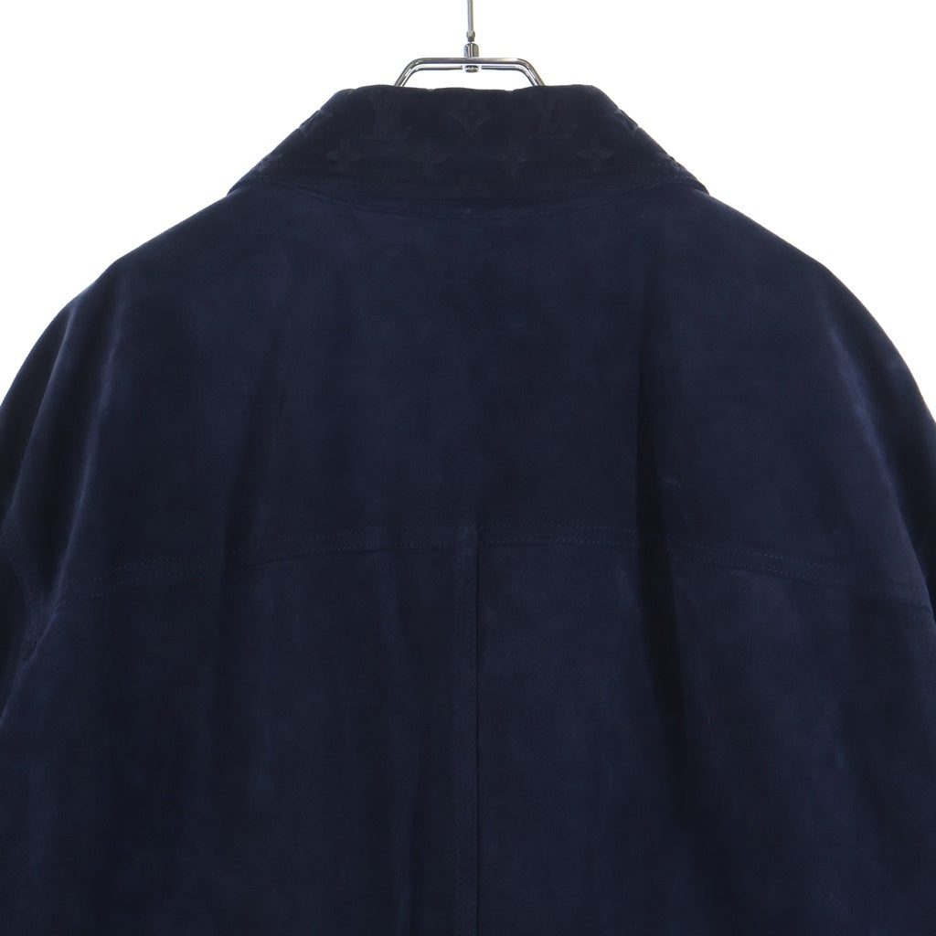 LOUIS VUITTON(ルイヴィトン) 23AW モノグラム型押し 切替 スエードレザー シャツジャケット ブルゾン ネイビー RM232Q ZA0 HPL40E