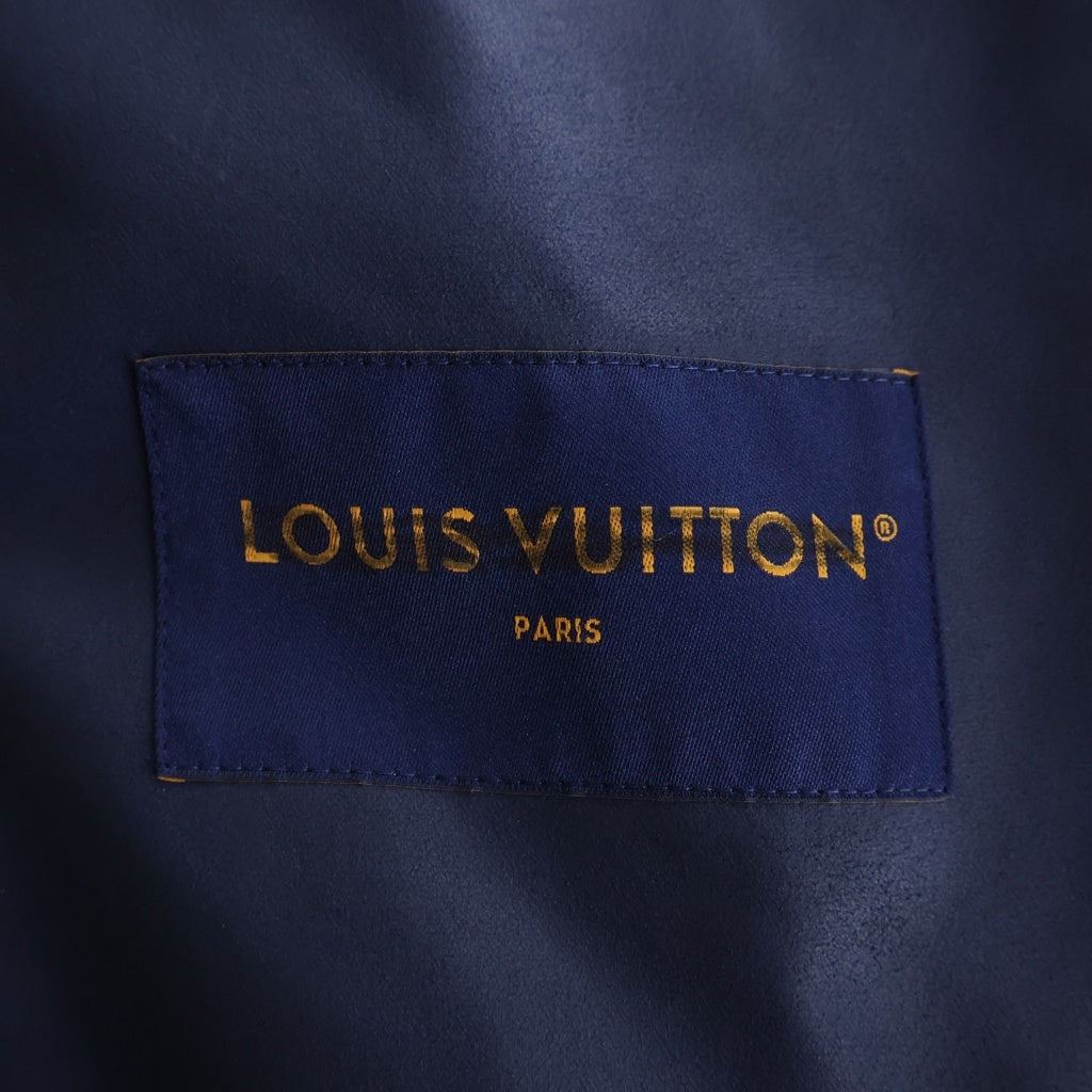 LOUIS VUITTON(ルイヴィトン) 23AW モノグラム型押し 切替 スエードレザー シャツジャケット ブルゾン ネイビー RM232Q ZA0 HPL40E