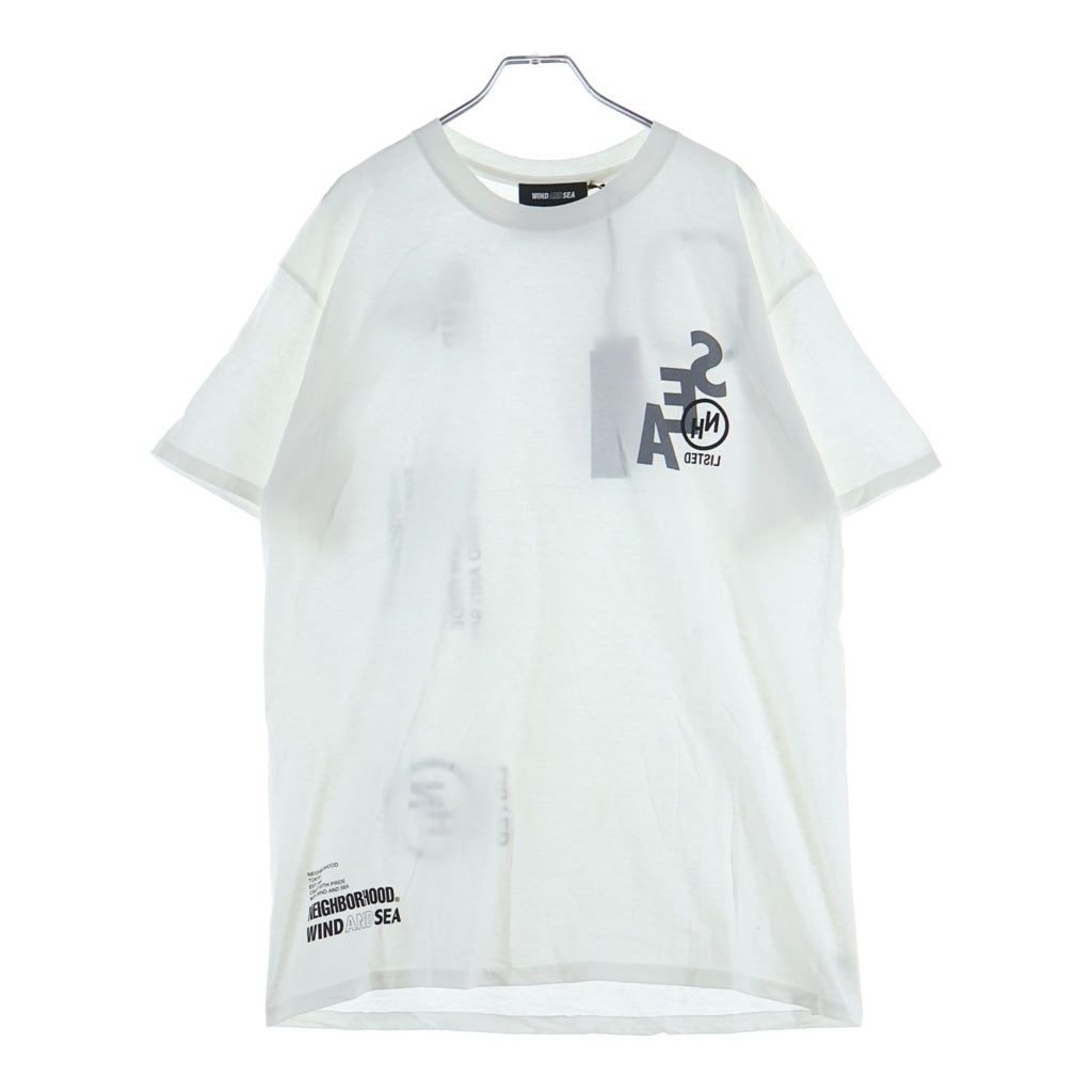 WIND AND SEA(ウィンダンシー) ×NEIGHBORHOOD ネイバーフッド 両面ロゴプリント 半袖Tシャツ カットソー ホワイト