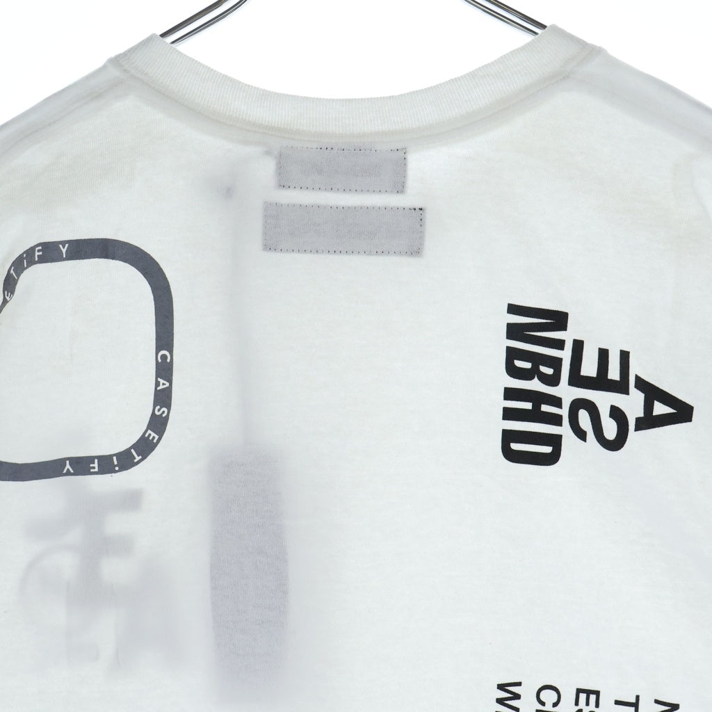WIND AND SEA(ウィンダンシー) ×NEIGHBORHOOD ネイバーフッド 両面ロゴプリント 半袖Tシャツ カットソー ホワイト