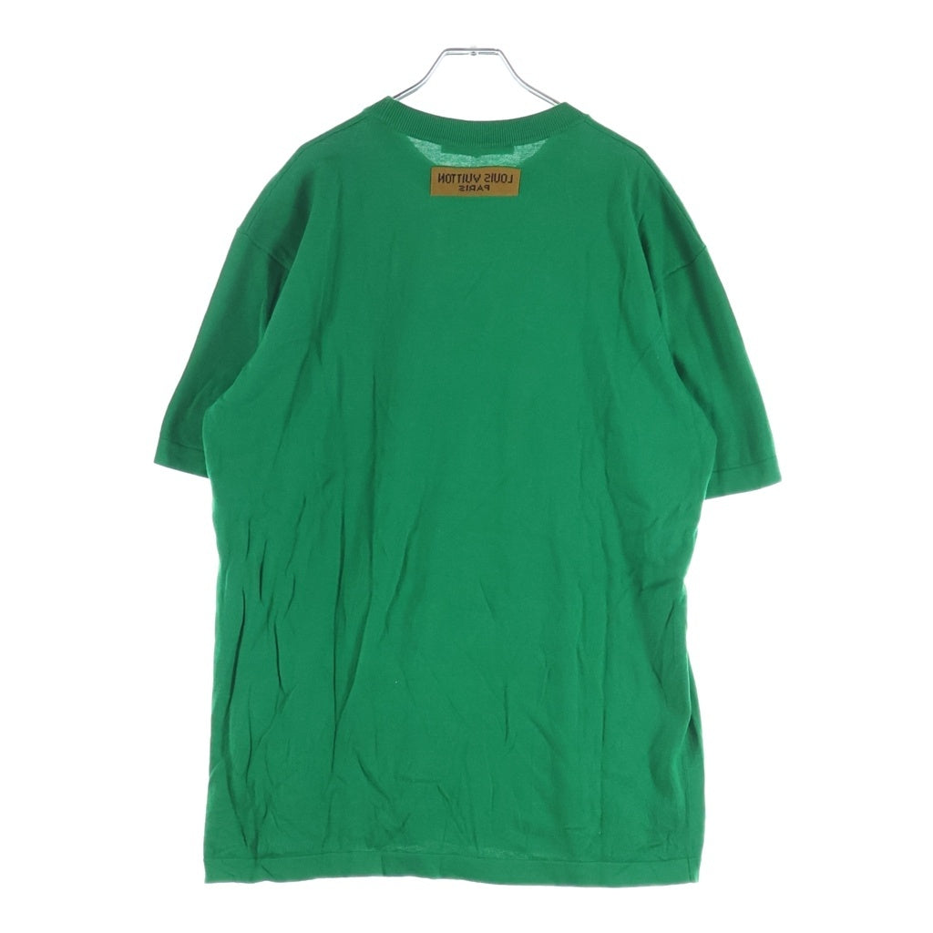 LOUIS VUITTON(ルイヴィトン) 21AW Everyday LV Crewneck フロントロゴ刺繍 クルーネック ニット 半袖Tシャツ カットソー グリーン 1A971G