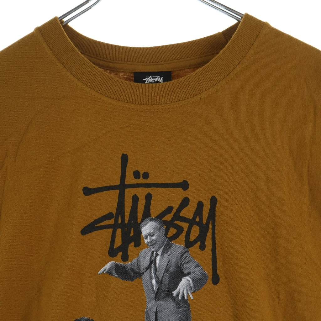 STUSSY(ステューシー) Levitation Pigment Dyed Tee フロントプリント 半袖Tシャツ カットソー ブラウン