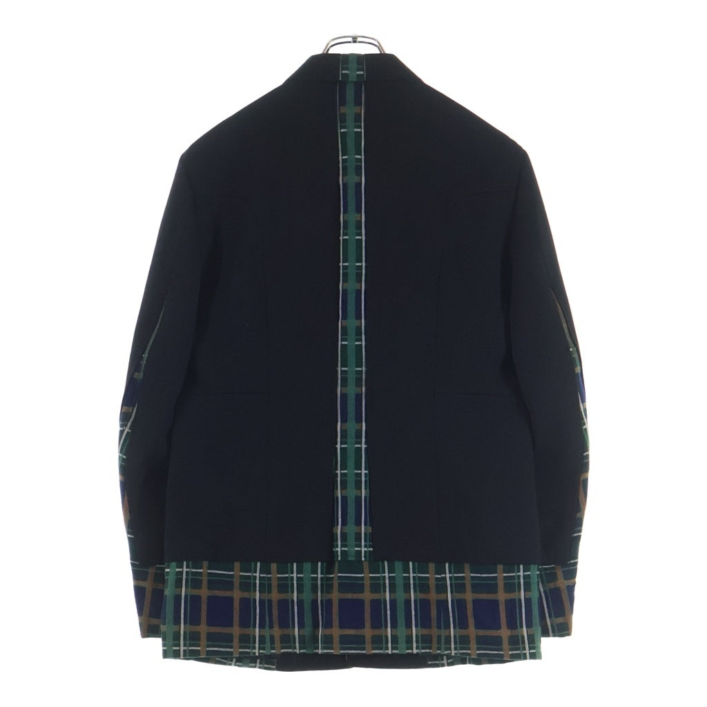 COMME des GARCONS HOMME PLUS(コムデギャルソンオムプリュス) 00AW ドッキングロック期 チェック切替 再構築 4B ウール テーラード ジャケット ブラック PJ-04042