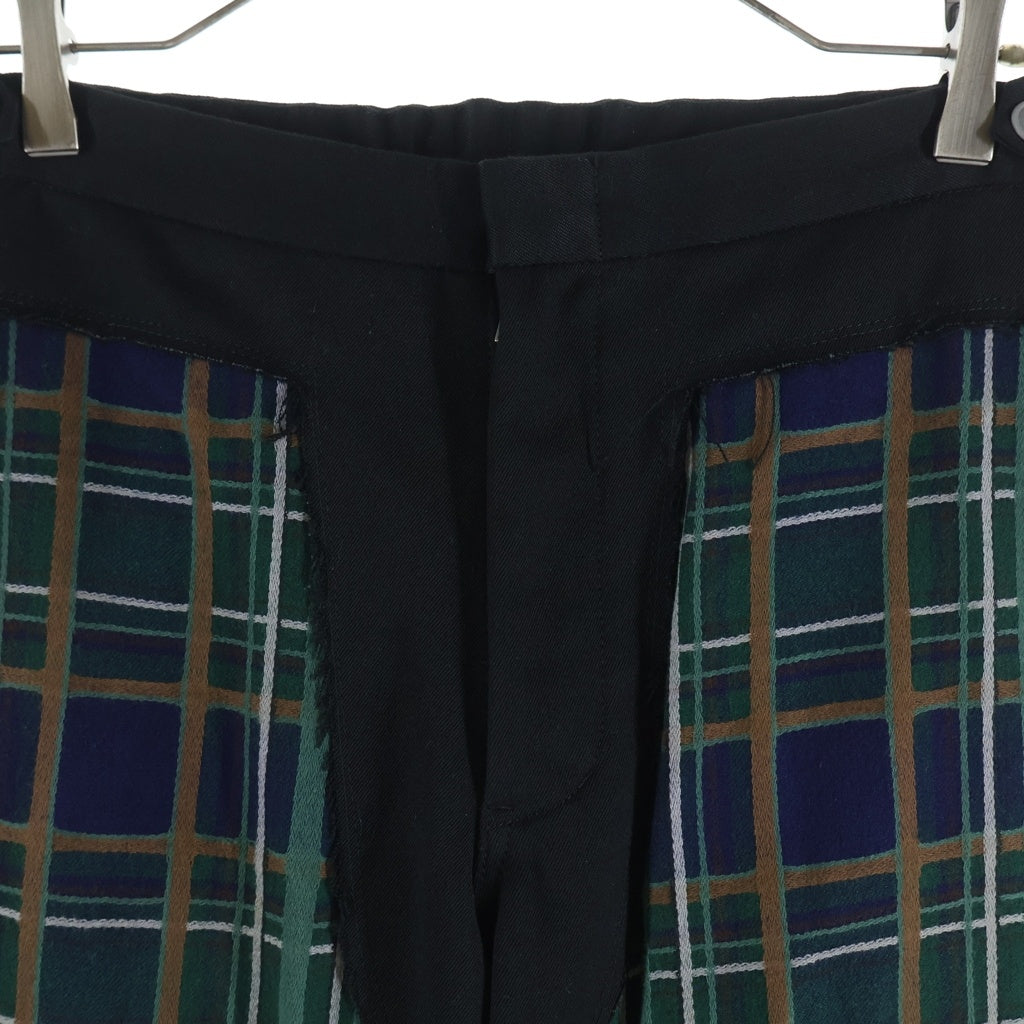 COMME des GARCONS HOMME PLUS(コムデギャルソンオムプリュス) チェック切替 再構築 ワーク トラウザー パンツ ボトムス ブラック PP-04045