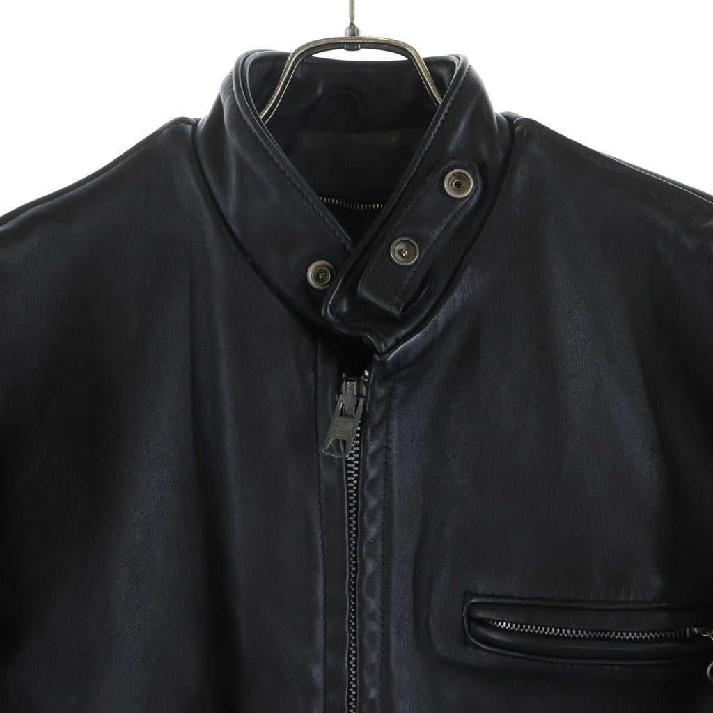 SCHOTT(ショット) 641 シングル ジップアップ レザー ライダース ジャケット ブラック