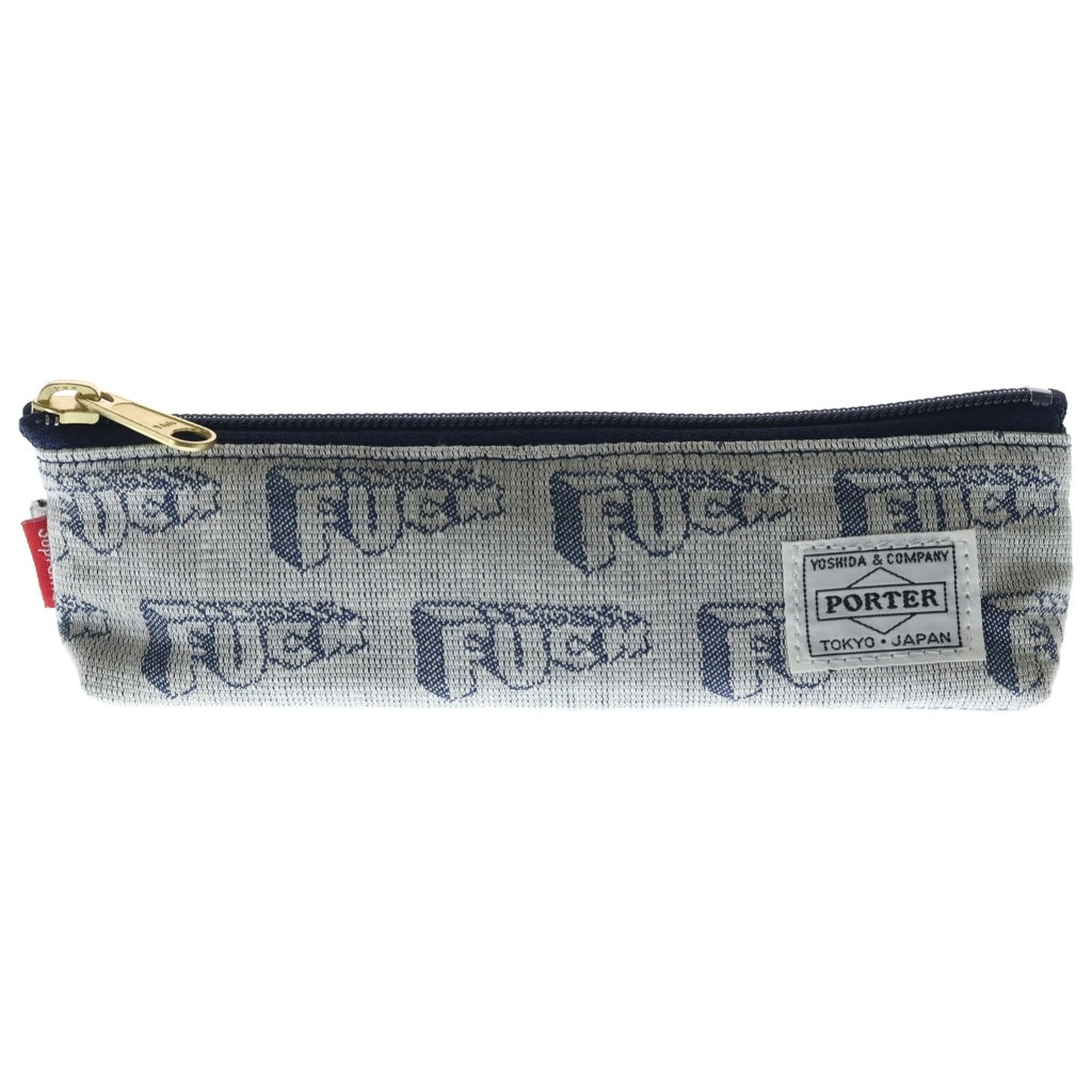 SUPREME(シュプリーム) 10SS ×PORTER Fuck Pen Case ポーター FUCKロゴ 総柄 ペンケース ブラック レディース
