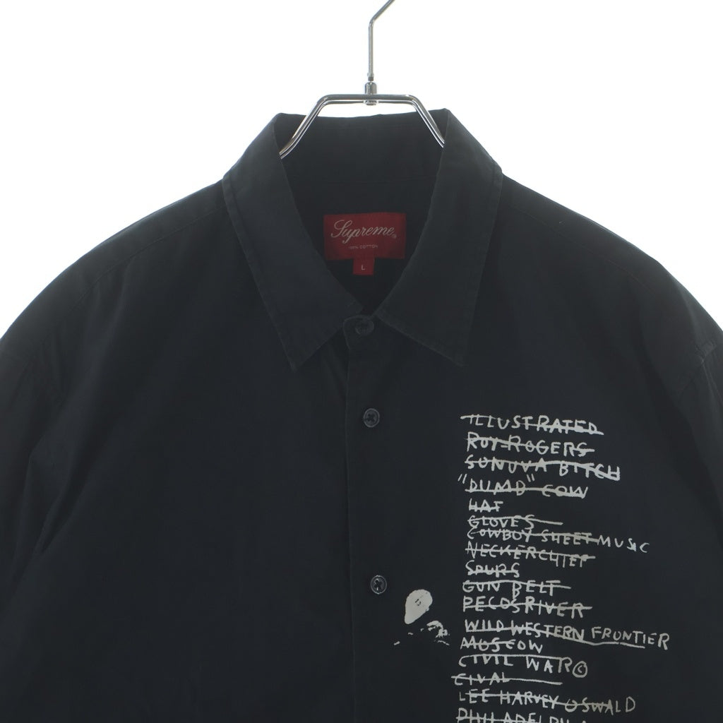 SUPREME(シュプリーム) 13AW Basquiat Notes LIS Shirt グラフィックプリント長袖シャツブラック