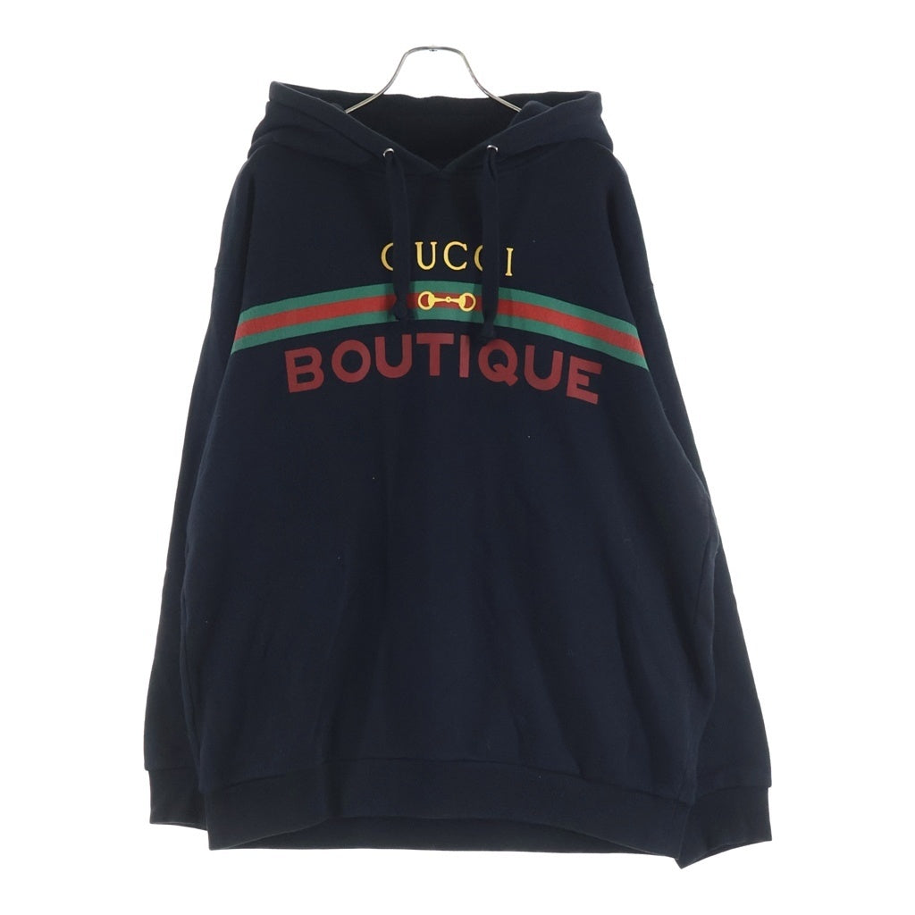 GUCCI(グッチ) BOUTIQUE Print Hoodie ロゴプリント フーデッド パーカー ブラック 623244