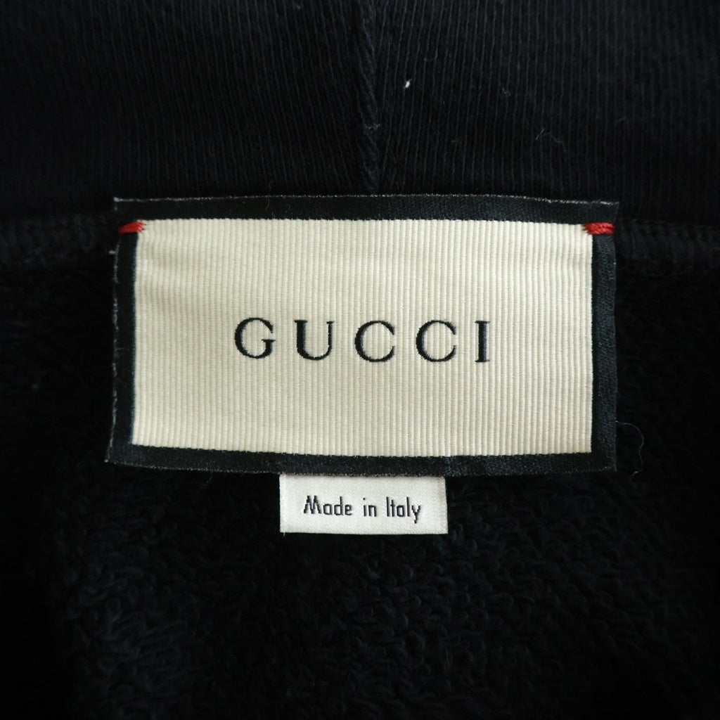 GUCCI(グッチ) BOUTIQUE Print Hoodie ロゴプリント フーデッド パーカー ブラック 623244