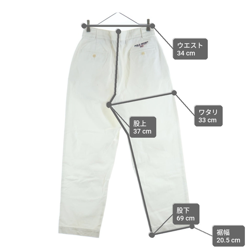 POLO SPORT RALPH LAUREN(ポロスポーツラルフローレン) 90s 初期 バックポケットエンブロイダリー ワイドチノパンツ ホワイト