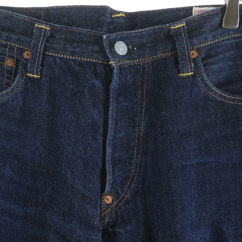 EVISU(エビス) カモメ刺繍 ボタンフライ ストレートデニムパンツ インディゴ