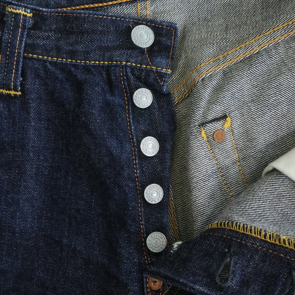 EVISU(エビス) カモメ刺繍 ボタンフライ ストレートデニムパンツ インディゴ
