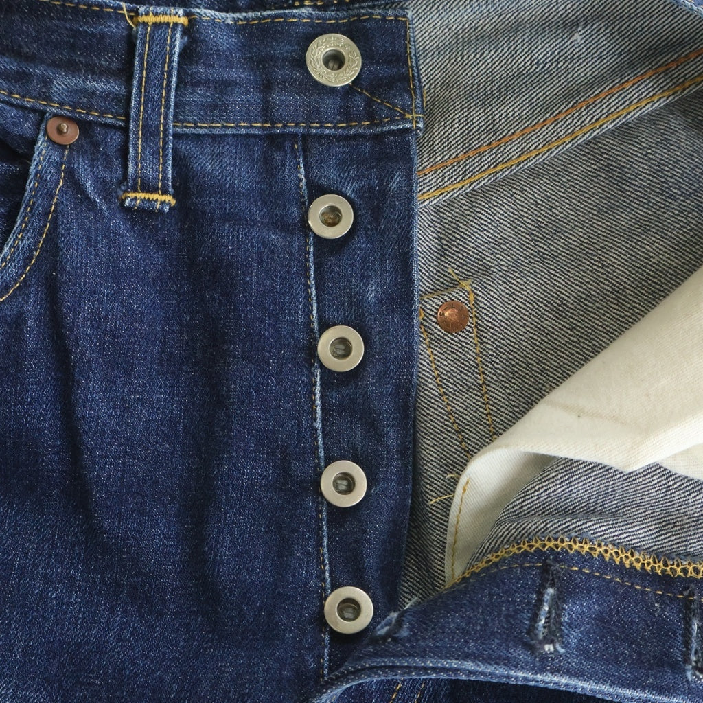 Levi's(リーバイス) 501XX 44年 大戦モデル 復刻 片面ビッグE ドーナツボタン ボタン裏555 ボタンフライ ストレートデニムパンツ インディゴ 44501 0022