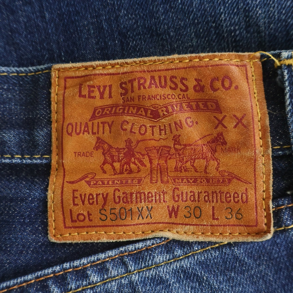 Levi's(リーバイス) 501XX 44年 大戦モデル 復刻 片面ビッグE ドーナツボタン ボタン裏555 ボタンフライ ストレートデニムパンツ インディゴ 44501 0022