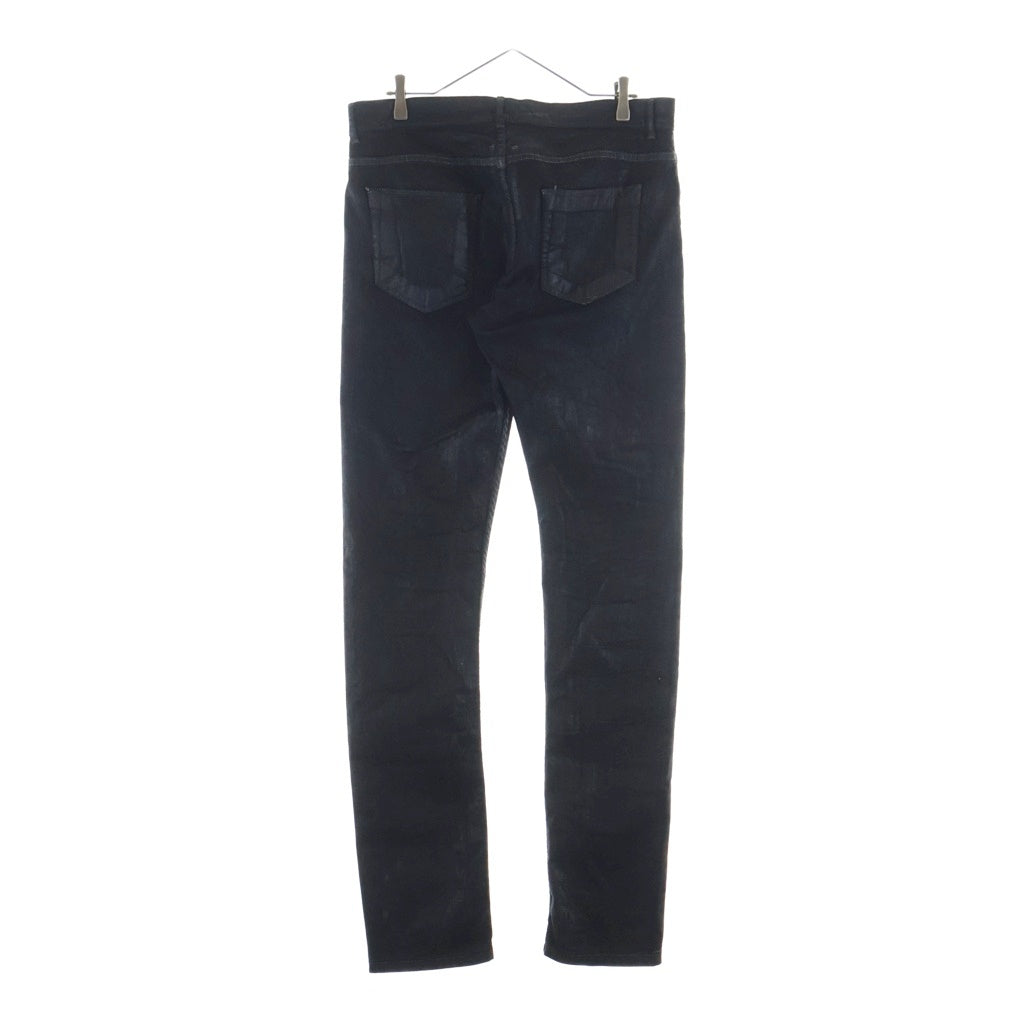 Rick Owens DRKSHDW(リックオウエンス ダークシャドウ) 15SS Detroit Cut Trousers デトロイトカットトラウザーズ コーティング加工 ボタンフライ スリムストレート デニムパンツ DU15S9350-SBS