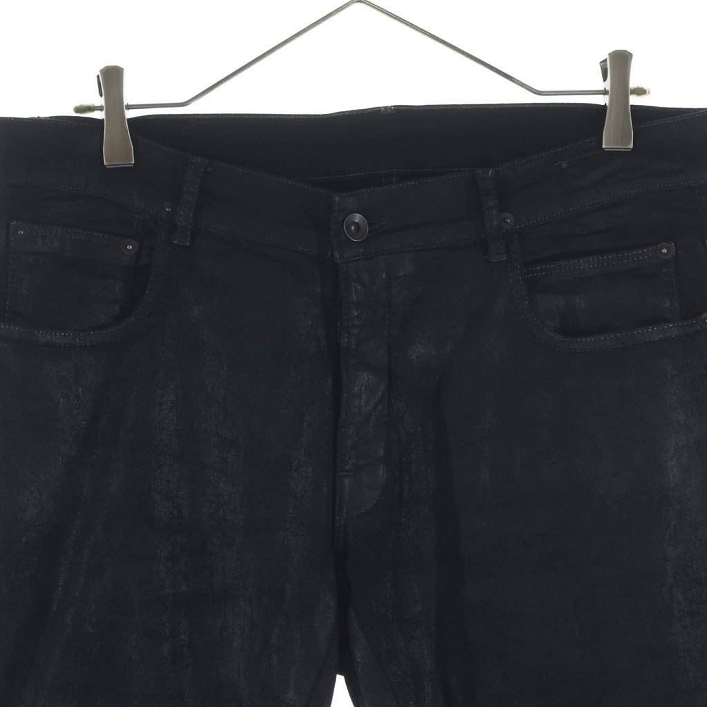 Rick Owens DRKSHDW(リックオウエンス ダークシャドウ) 15SS Detroit Cut Trousers デトロイトカットトラウザーズ コーティング加工 ボタンフライ スリムストレート デニムパンツ DU15S9350-SBS