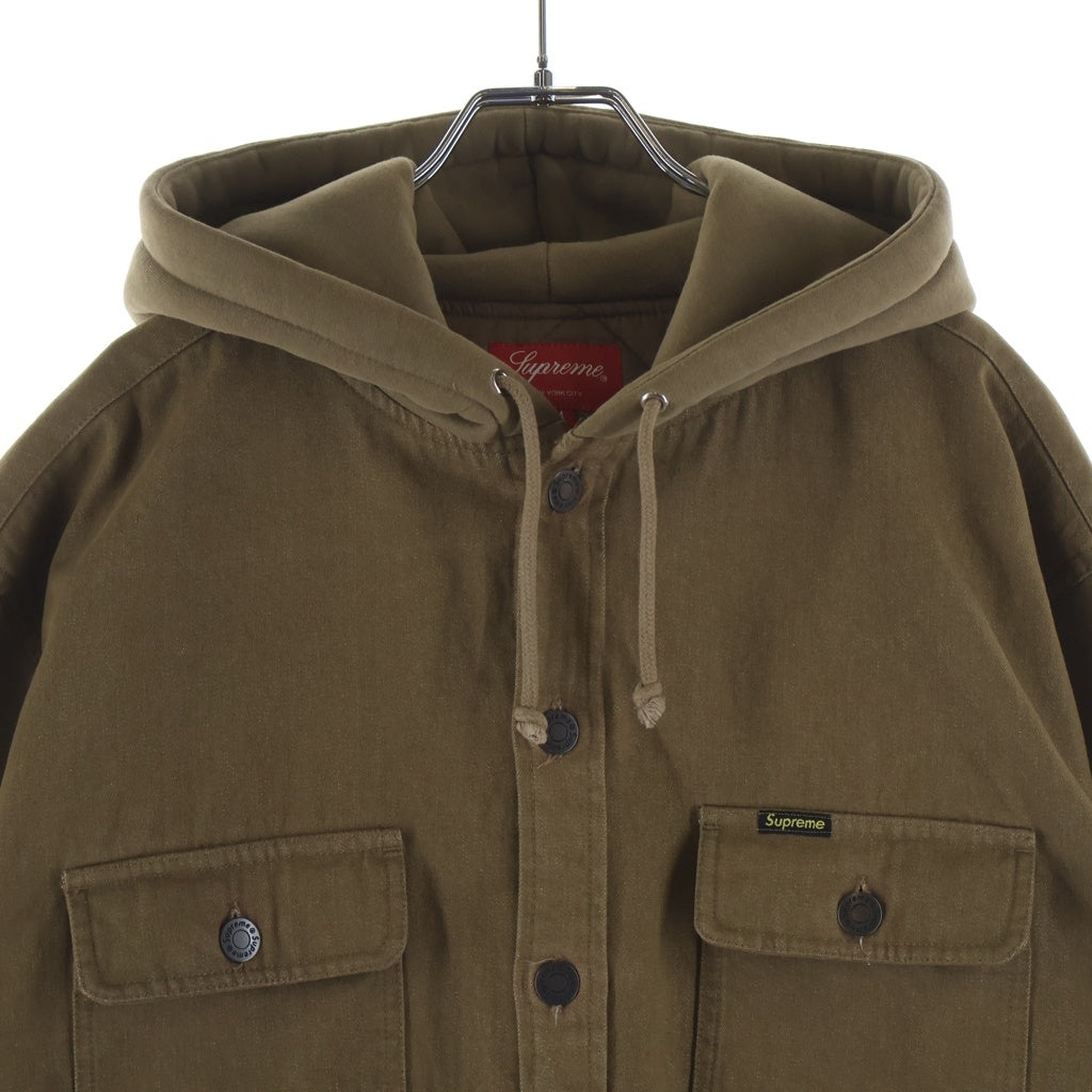 SUPREME(シュプリーム) 22AW Fleece Hooded Denim Shirt フリース フーデッド デニム シャツ ブラウン