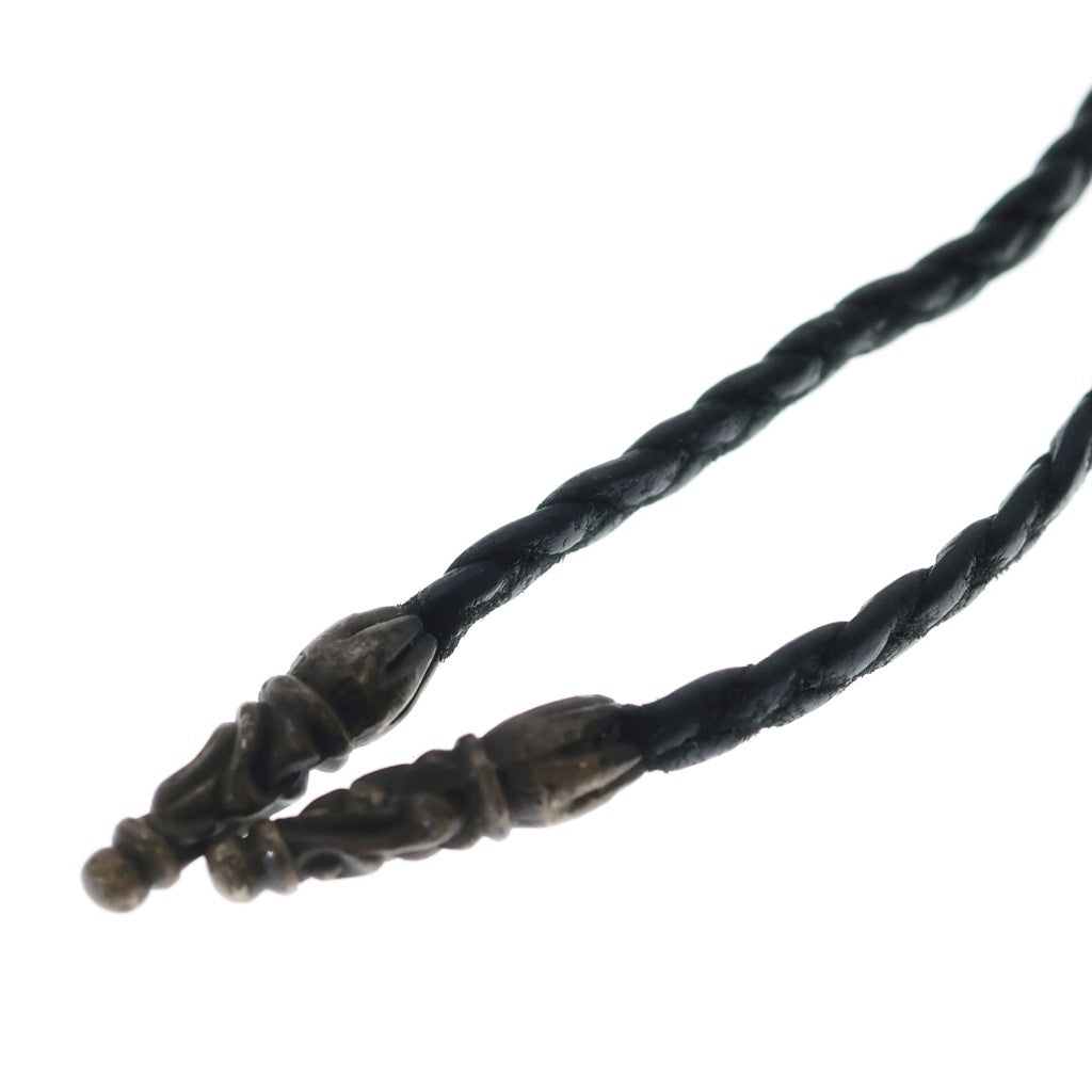 CHROME HEARTS(クロムハーツ) LEATHER BRAID スクロールレザーブレード ブラック/シルバー