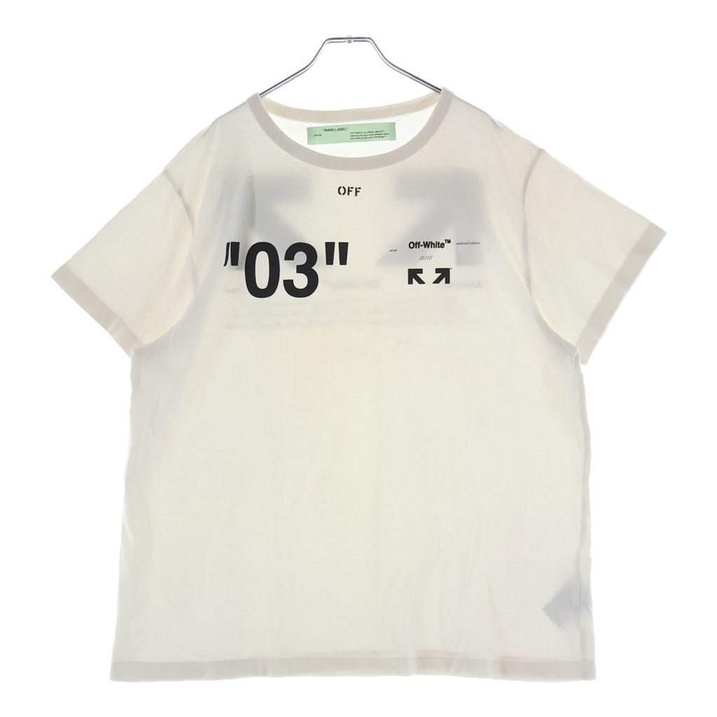 OFF-WHITE(オフホワイト) 18AW MAIN LABEL クルーネック半袖Tシャツ カットソー ホワイト OMAA027F18A53128