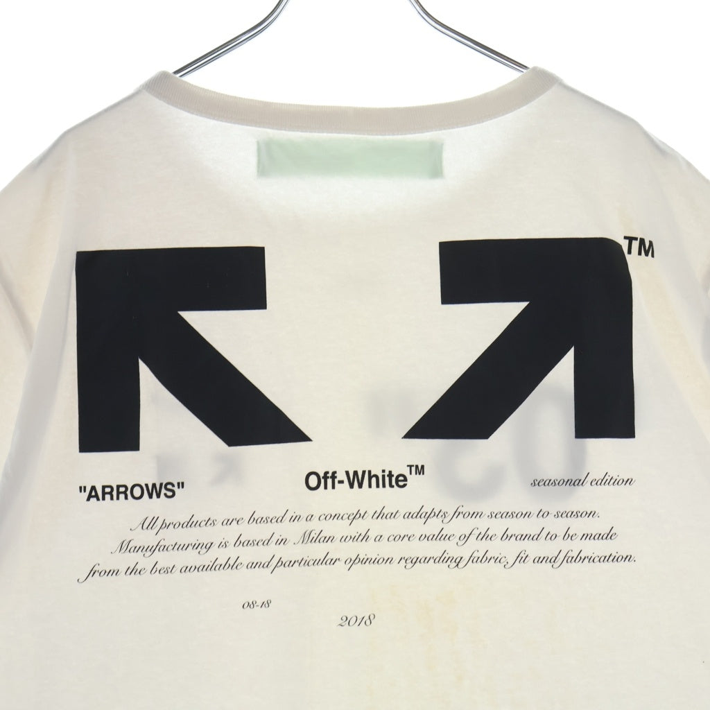 OFF-WHITE(オフホワイト) 18AW MAIN LABEL クルーネック半袖Tシャツ カットソー ホワイト OMAA027F18A53128