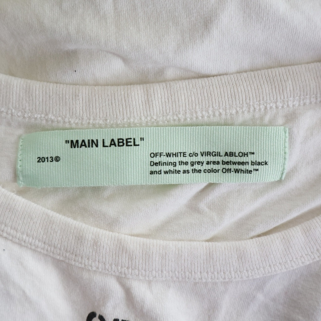 OFF-WHITE(オフホワイト) 18AW MAIN LABEL クルーネック半袖Tシャツ カットソー ホワイト OMAA027F18A53128