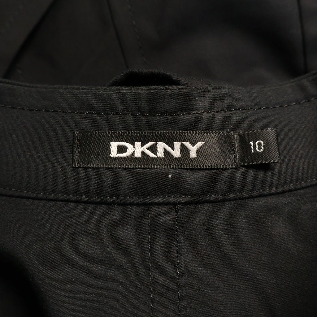 DKNY(ダナキャラン) ナイロン ミリタリー ロングコート ブラック レディース