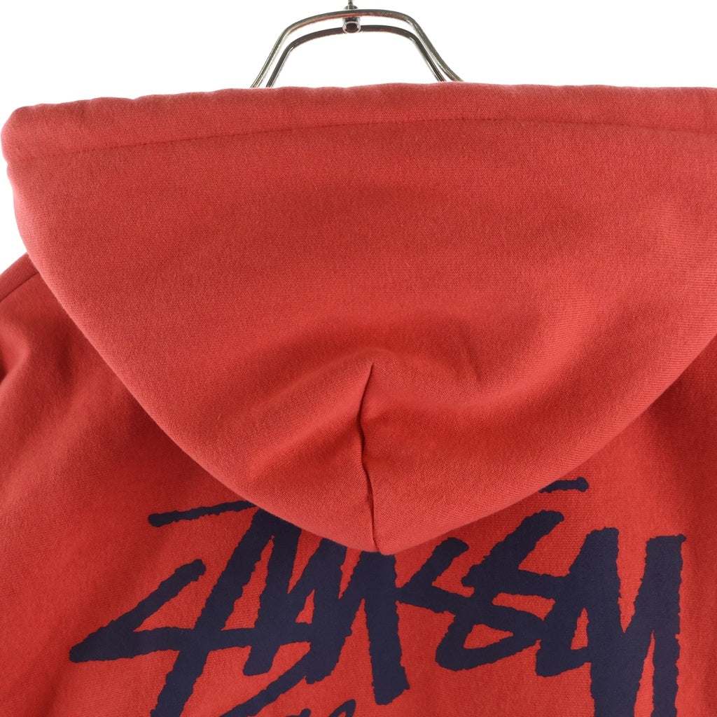 STUSSY(ステューシー) 25SS CLASSIC GEAR HOODIE クラシックギア 両面ロゴプリント プルオーバースウェットパーカー レッド 1925084