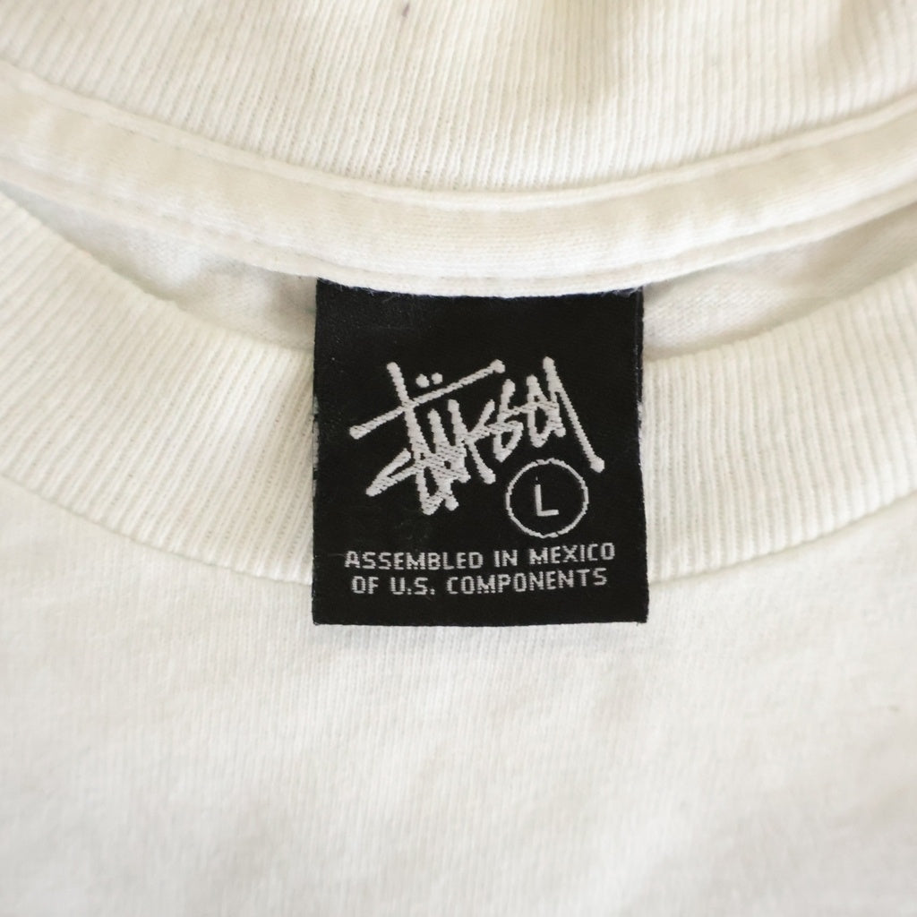 STUSSY(ステューシー) ×tilt SKATE TOUGH Print Tee ティルト フロント スケートタフ グラフィックプリント クルーネック半袖Tシャツ カットソー ホワイト ー