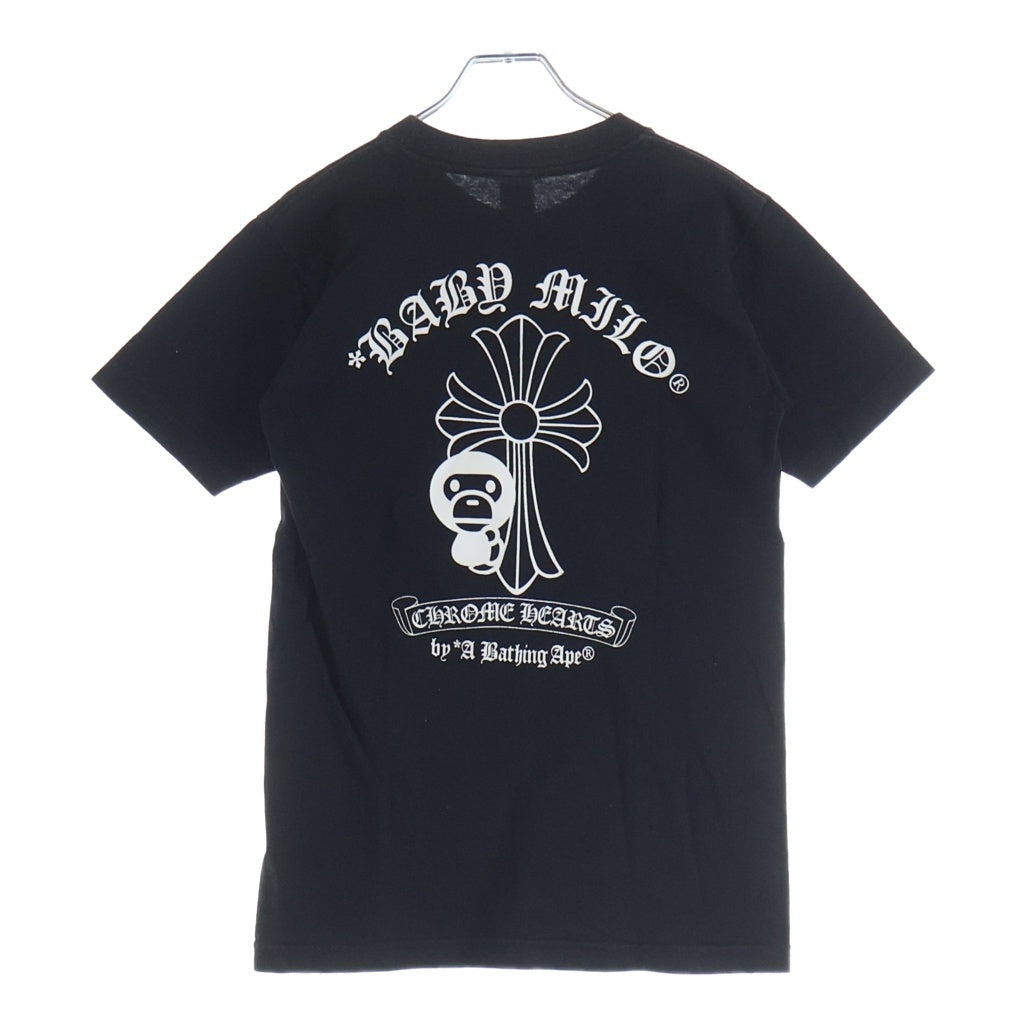 CHROME HEARTS(クロムハーツ) ×A BATHING APE Baby Milo Horseshoe アベイシングエイプ ベイビーマイロ 両面プリント 半袖Tシャツ カットソー ブラック