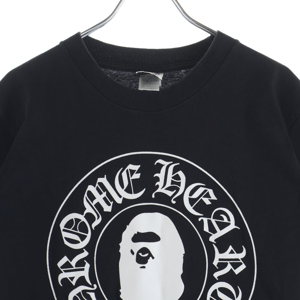 CHROME HEARTS(クロムハーツ) ×A BATHING APE Baby Milo Horseshoe アベイシングエイプ ベイビーマイロ 両面プリント 半袖Tシャツ カットソー ブラック