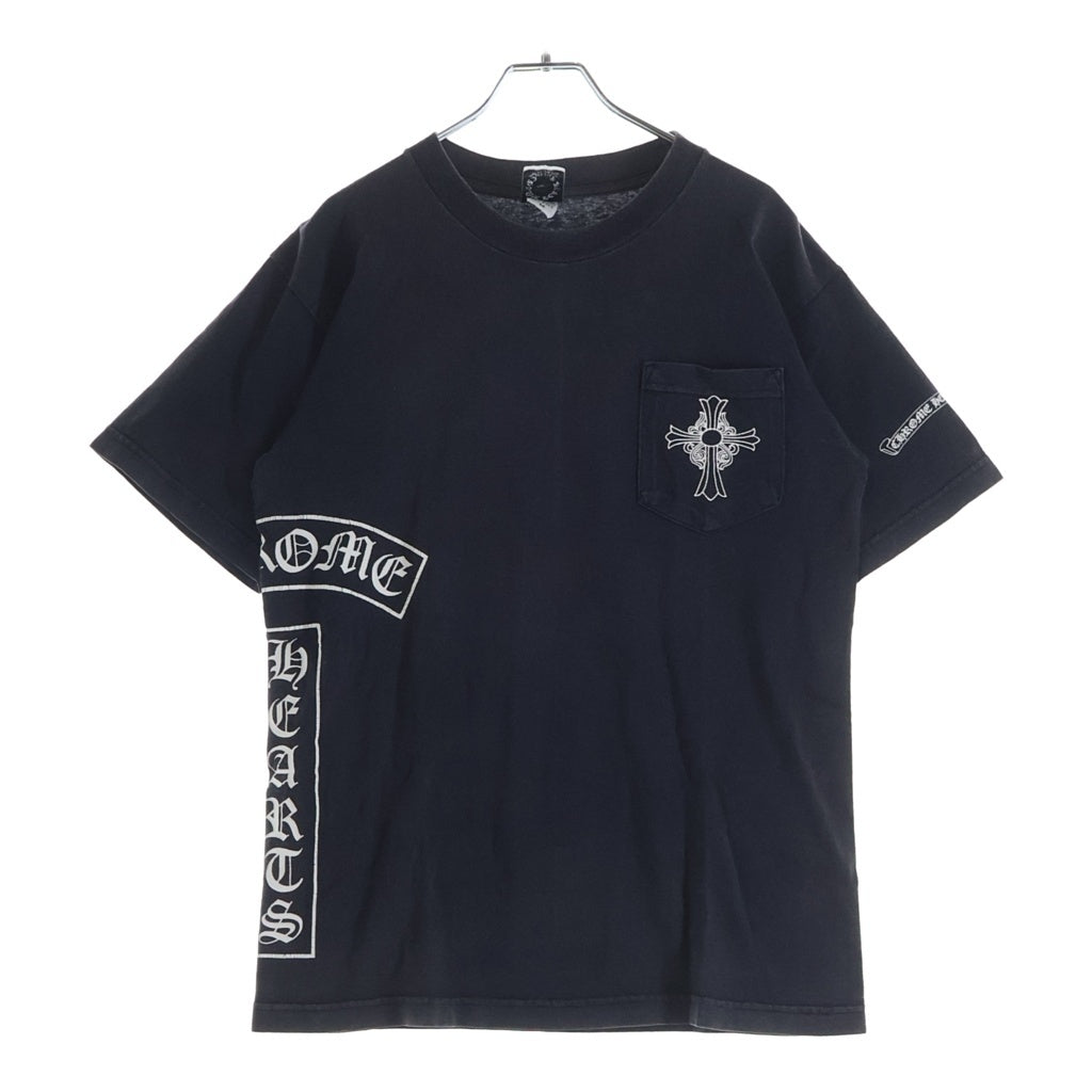 CHROME HEARTS(クロムハーツ) OLD CH CRS T-BAR TEE オールド CHクロス ティーバー 両面プリント 半袖Tシャツ カットソー ブラック