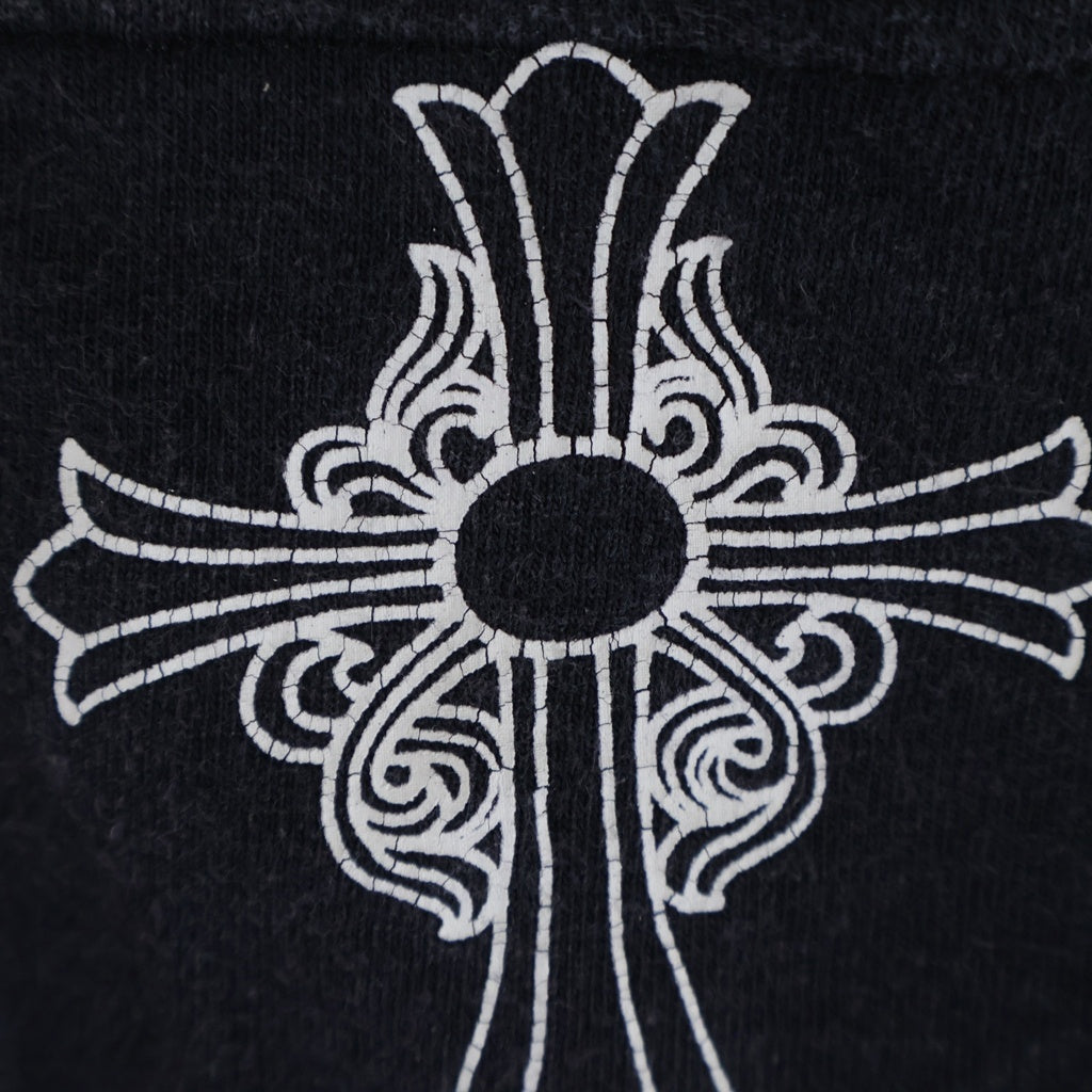 CHROME HEARTS(クロムハーツ) OLD CH CRS T-BAR TEE オールド CHクロス ティーバー 両面プリント 半袖Tシャツ カットソー ブラック