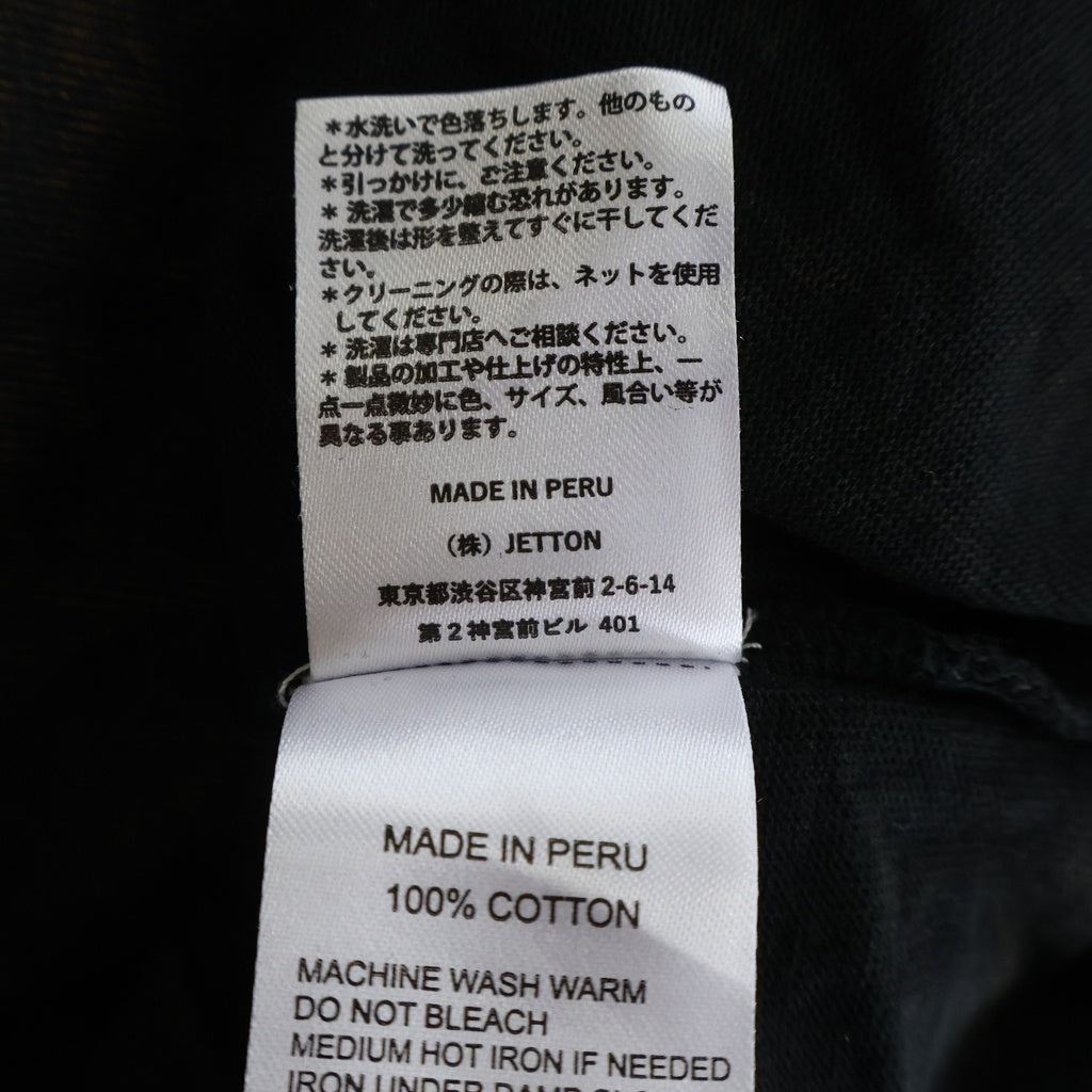 INTODUSK(イントゥダスク) 25SS SMOKET CHEMICAL WASH TEE ヴィンテージ フェード加工 フロントプリント 半袖Tシャツ カットソー ブラック