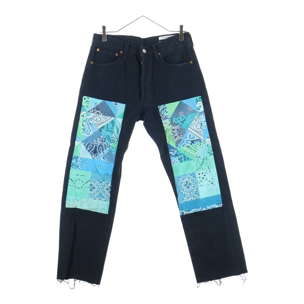 Children of the discordance(チルドレンオブザディスコーダンス) NY VINTAGE TRENCH DENIM PANTS ビンテージ トレンチ ペイズリー パッチワーク デニムパンツ ブラック COTDNYPT-310-B2SP
