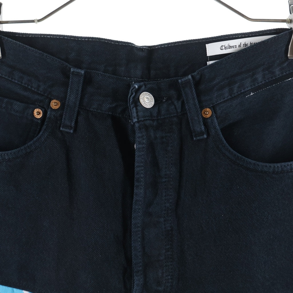 Children of the discordance(チルドレンオブザディスコーダンス) NY VINTAGE TRENCH DENIM PANTS ビンテージ トレンチ ペイズリー パッチワーク デニムパンツ ブラック COTDNYPT-310-B2SP