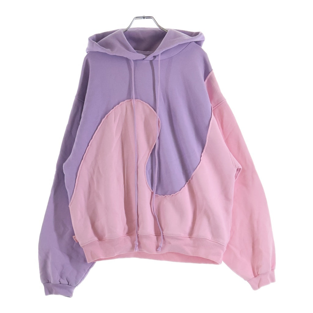ERL(イーアールエル) SWIRL HOODIE パッチワーク プルオーバー パーカー ピンク ERL04-P004