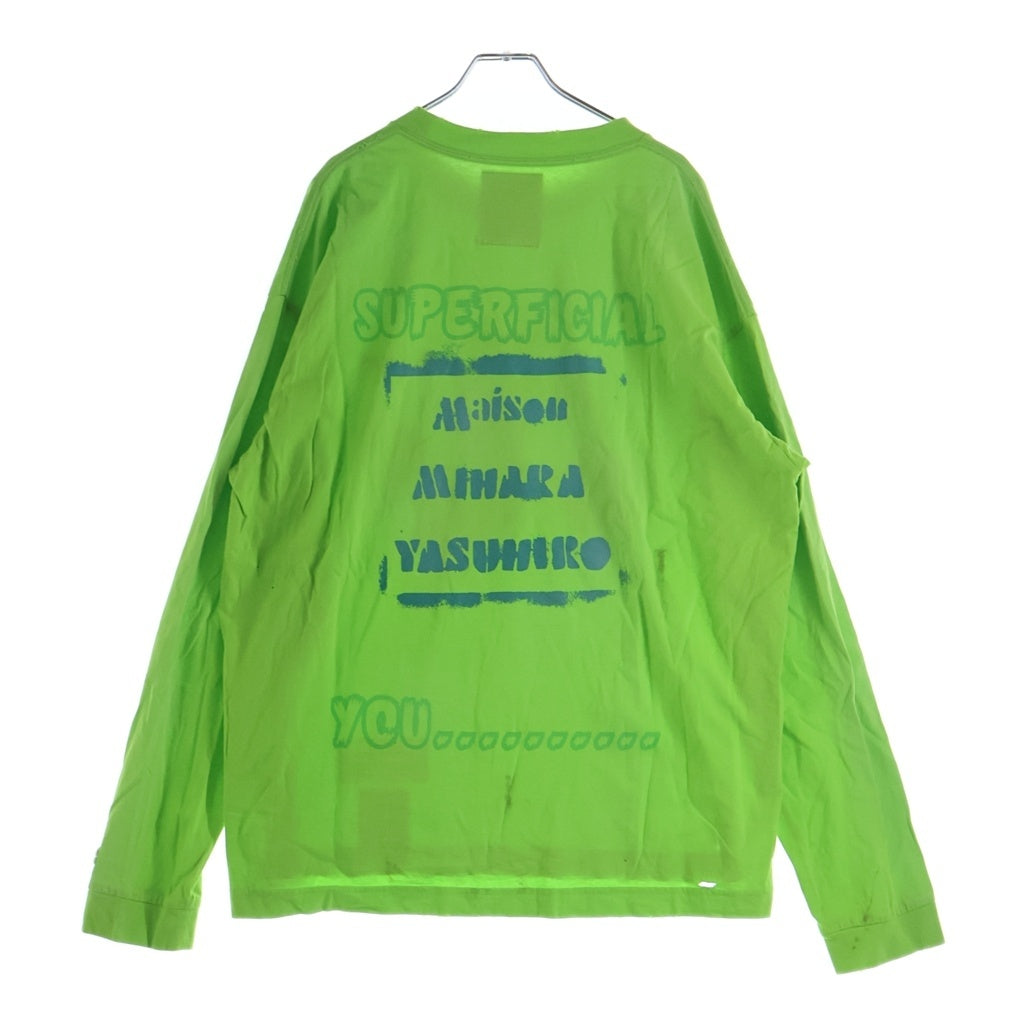 MAISON MIHARAYASUHIRO(メゾンミハラヤスヒロ) 23SS Distressed L/S Tee ディストレスト 両面プリント 長袖Tシャツ カットソー ライトグリーン J10LT531