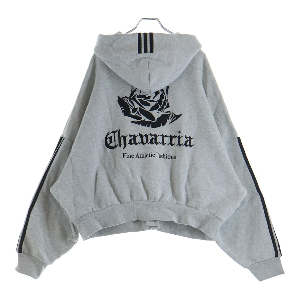 adidas(アディダス) ×WILLY CHAVARRIA FULL ZIP LOGO HOODIE 両面刺繍 ジップアップパーカー フーディー グレー KV2250