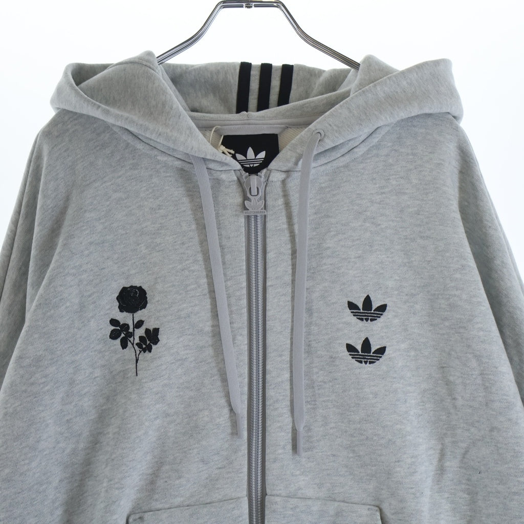 adidas(アディダス) ×WILLY CHAVARRIA FULL ZIP LOGO HOODIE 両面刺繍 ジップアップパーカー フーディー グレー KV2250