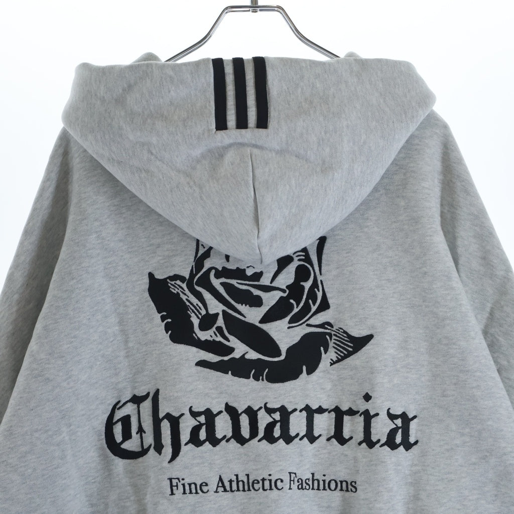 adidas(アディダス) ×WILLY CHAVARRIA FULL ZIP LOGO HOODIE 両面刺繍 ジップアップパーカー フーディー グレー KV2250