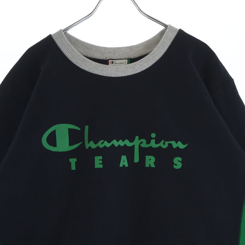 CHAMPION(チャンピオン) ×DENIM TEARS REVERSE WEAVE デニムティアーズ リバースウィーブ フロントロゴプリント クルーネック スウェット トレーナー グレー