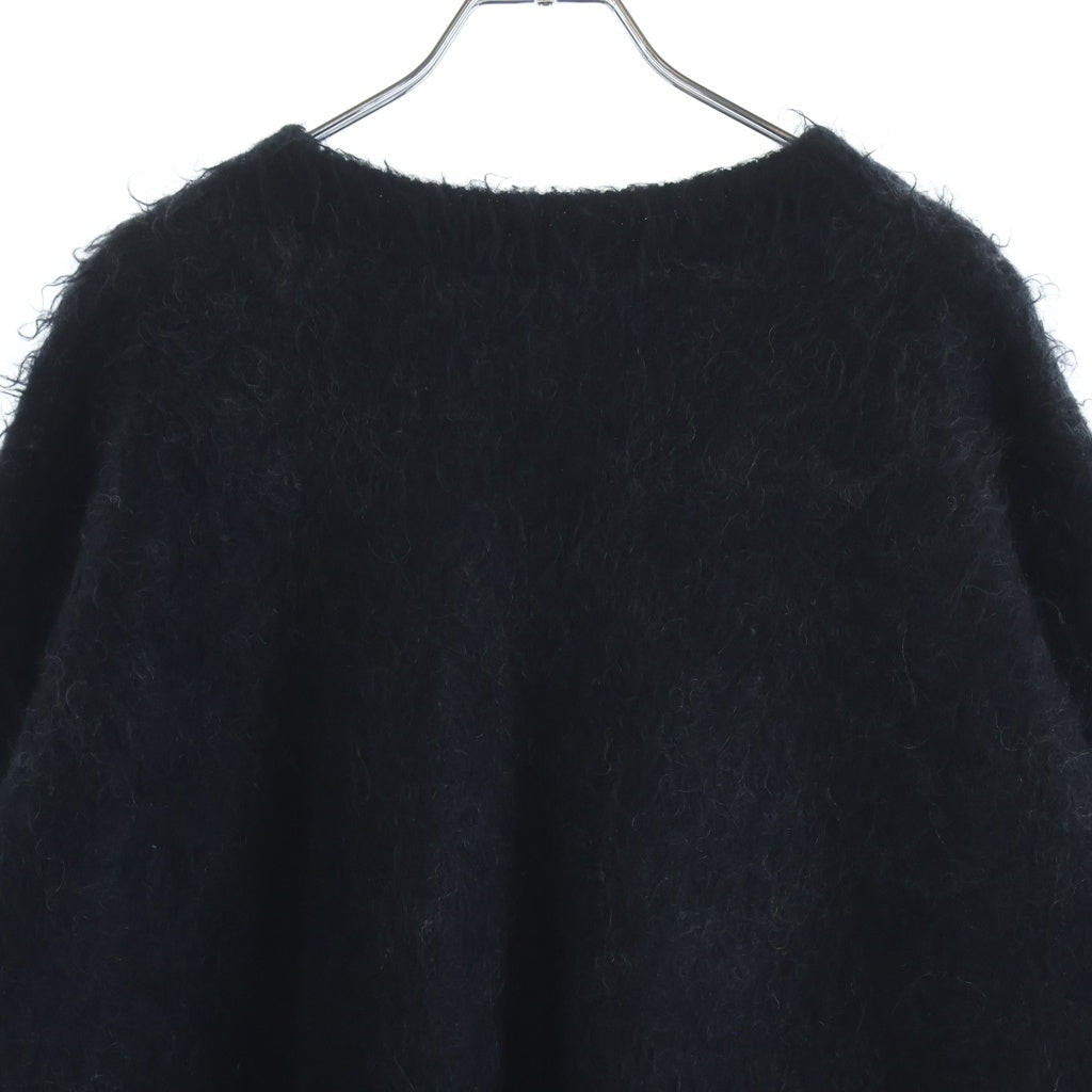 SAINT MICHAEL(セントマイケル) 23AW CREW NECK KNIT フロントロゴ クルーネックニット セーター ブラック SM-A23-0000-042