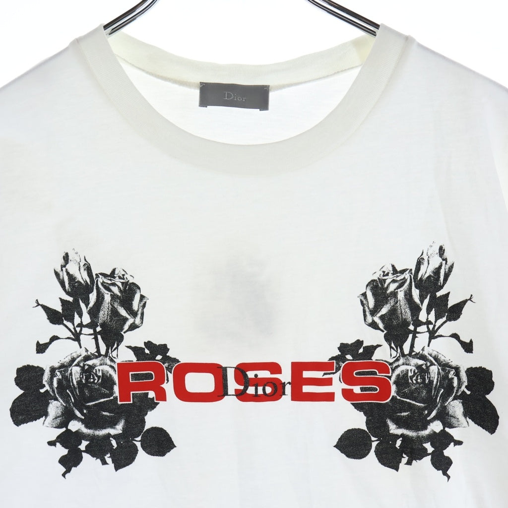 Christian Dior(クリスチャンディオール) 18SS ROSES フロントプリント 半袖Tシャツ カットソー ホワイト 733J603I0212