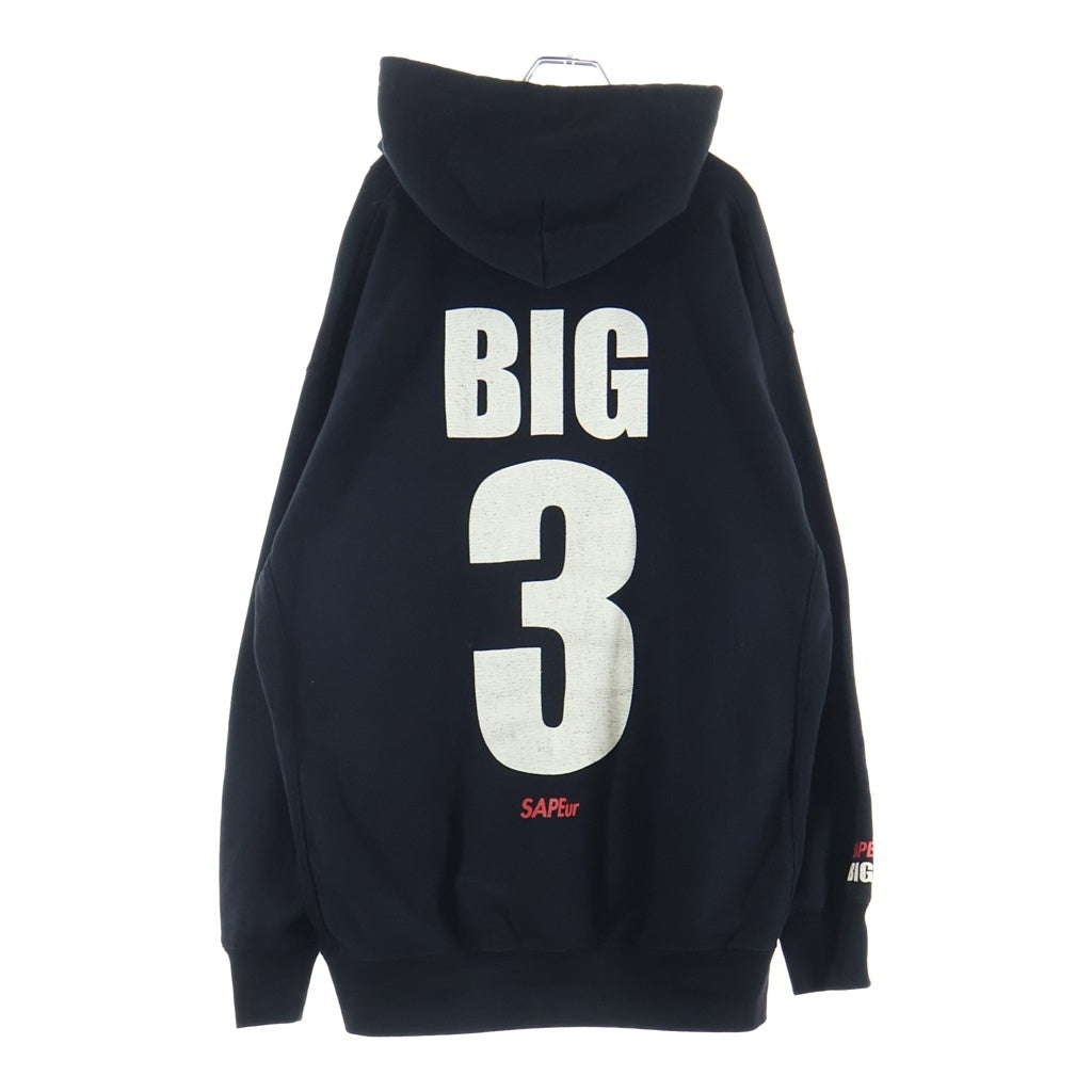 SAPEur(サプール) BIG3 両面プリント プルオーバーパーカー フーディー ブラック