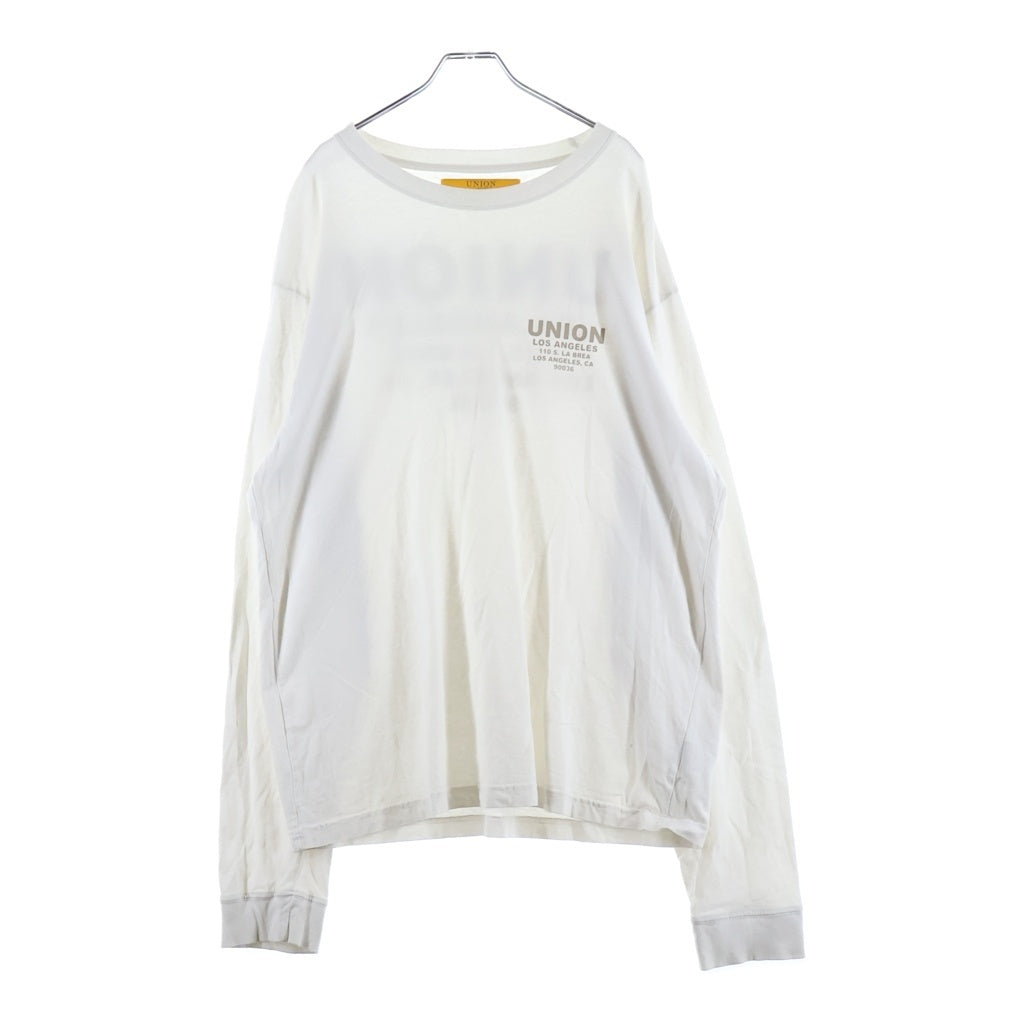 UNION(ユニオン) 両面ロゴプリント 長袖Tシャツ カットソー ホワイト