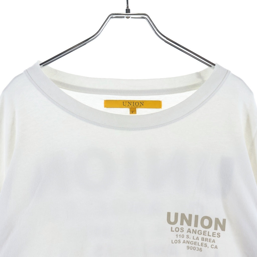 UNION(ユニオン) 両面ロゴプリント 長袖Tシャツ カットソー ホワイト