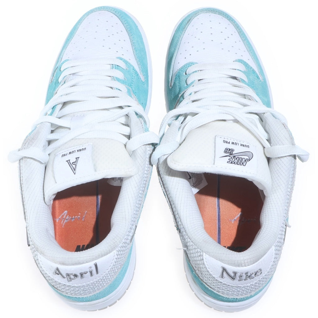 NIKE SB(ナイキエスビー) ×APRIL SKATEBOARDS Dunk Low Pro QS エイプリルスケートボード ダンクロー ローカットスニーカー ホワイト/グリーン US12.5/29.5cm FD2562-400