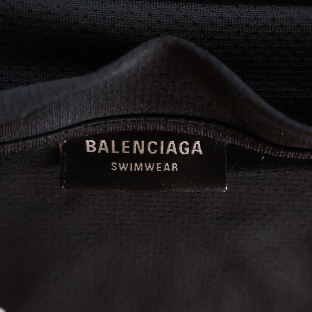 BALENCIAGA(バレンシアガ) フロントロゴプリント メッシュ 半袖Tシャツ カットソー ブラック